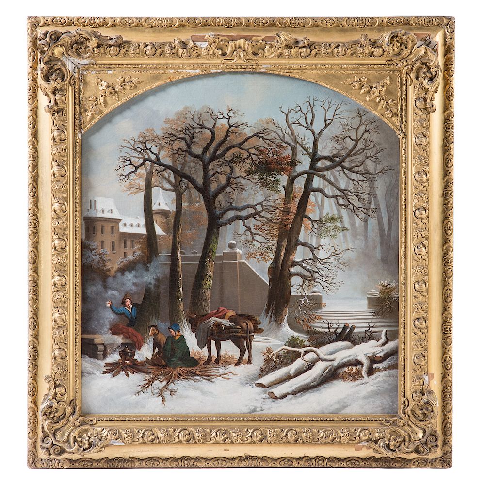 Appraisal: French School th c La Boule de Neige oil Oil