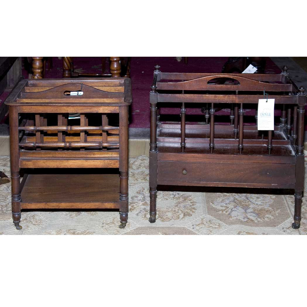 Appraisal: Two Mahogany Canterburys Together with a Mahogany Plant Stand and