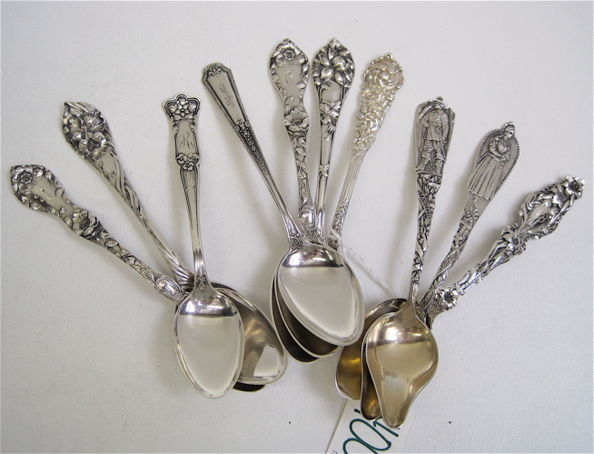 Appraisal: COLLECTION OF TEN STERLING SILVER FLATWARE various makers and patterns