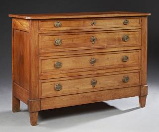 Appraisal: French Directoire Style Carved Walnut Commode t French Directoire Style