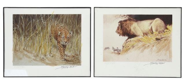 Appraisal: lot of Framed limited-edition animal prints on paper signed Seerey