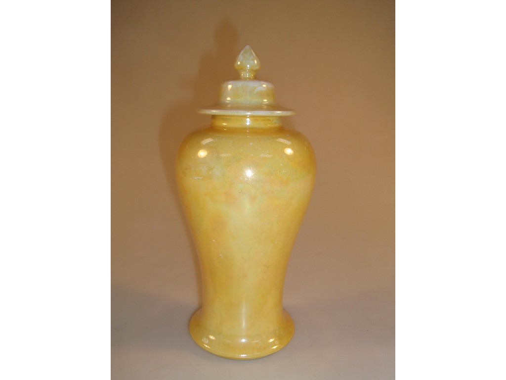 Appraisal: A Ruskin baluster vase and cover the domed cover with