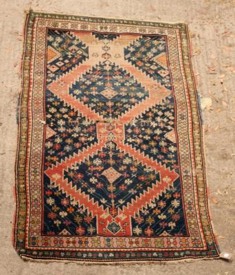 Appraisal: A Mazlaghan long rug West Persia circa the abrashed indigo