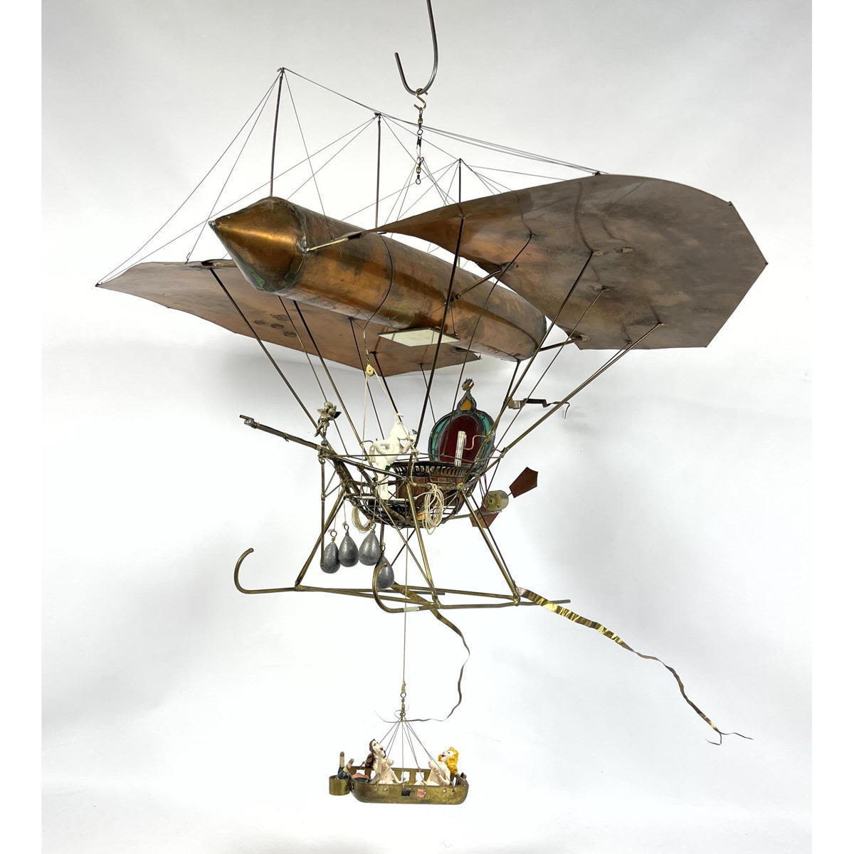 Appraisal: Mixed Metal Steampunk Flying Machine Sculpture H Hanging The Playboy's