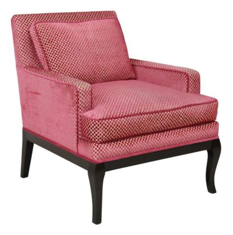 Appraisal: Scalamandre Furniture Brentwood armchair st c in Etosha Framboise velvet