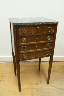 Appraisal: REGENCY STYLE MARBLE TOP BEDSIDE