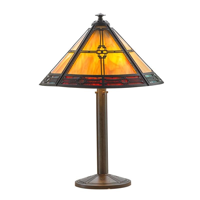 Appraisal: BRADLEY HUBBARD Prairie school table lamp Condition Report Overall very