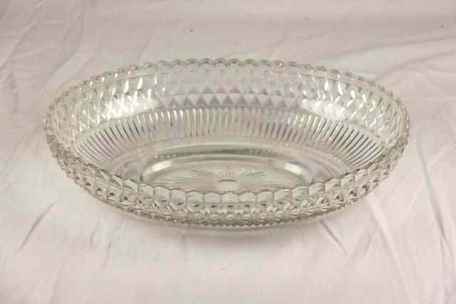 Appraisal: A th Century Irish cut glass oval dish with scalloped