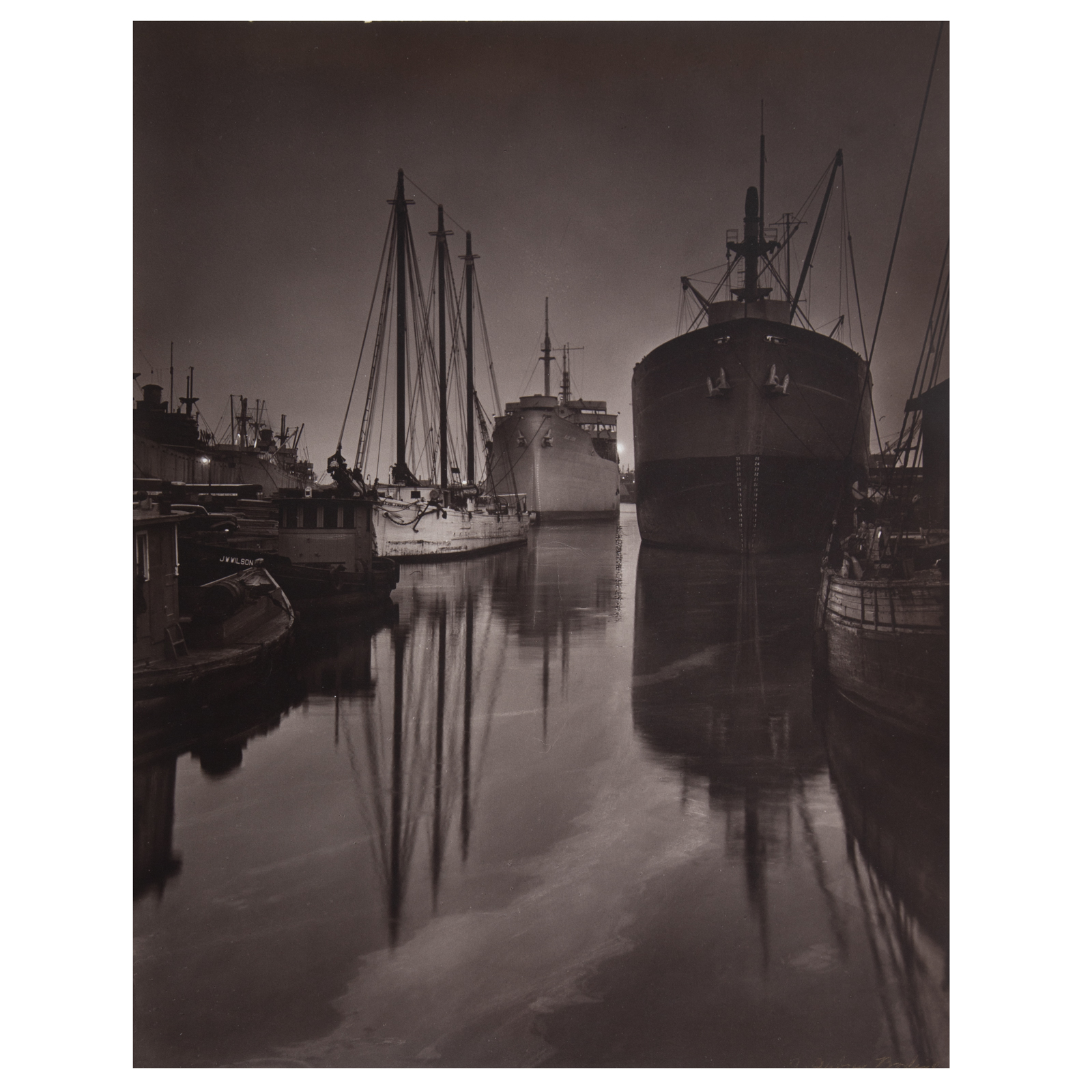 Appraisal: A AUBREY BODINE LONG DOCK PHOTOGRAPH American - Gelatin silver