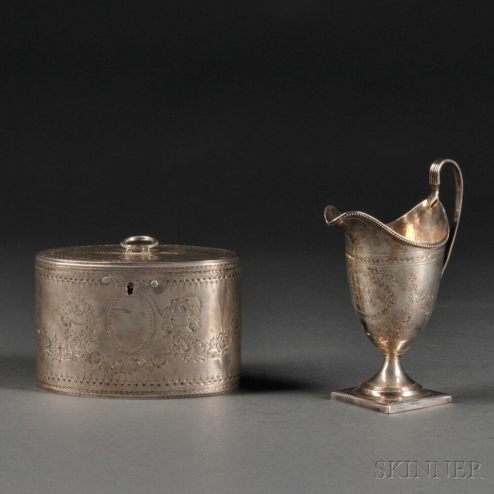 Appraisal: Two George III Sterling Silver Items London each with Neoclassical