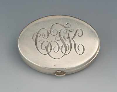 Appraisal: A Tiffany Co Sterling Silver Compact The simple oval compact