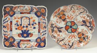 Appraisal: Two Pieces of Imari th c one a scalloped circ