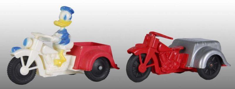 Appraisal: Lot of Plastic Motorcycle Toys Description One is Walt Disney's