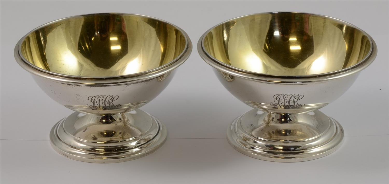 Appraisal: Pair of Gorham Sterling Silver Compotes gold washed and monogrammed