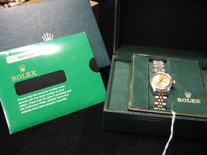 Appraisal: Lady's Oyster Perpetual Date Just wristwatch Rolex Steel and karat