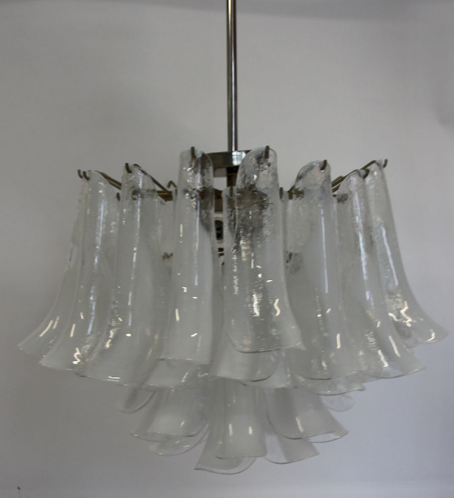 Appraisal: Midcentury Camer Chandelier Nice size and with rare glass drops