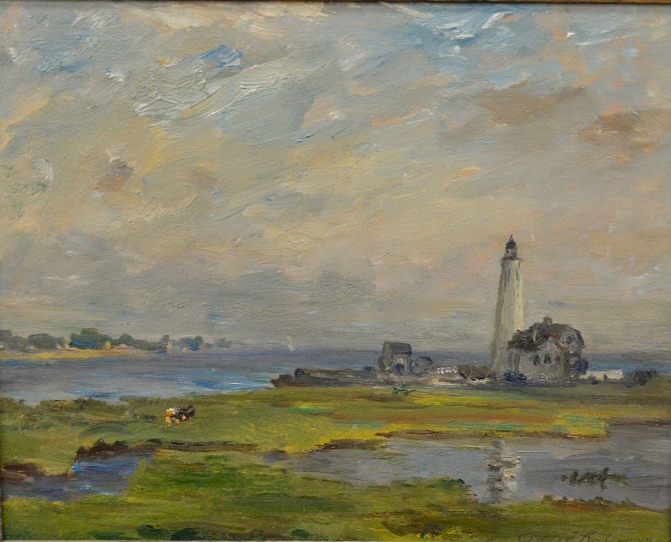 Appraisal: Oscar Anderson - lighthouse on coast signed lower right Oscar