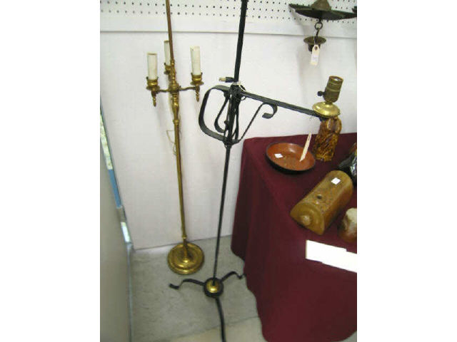 Appraisal: Floor Lamps wrought iron and brass