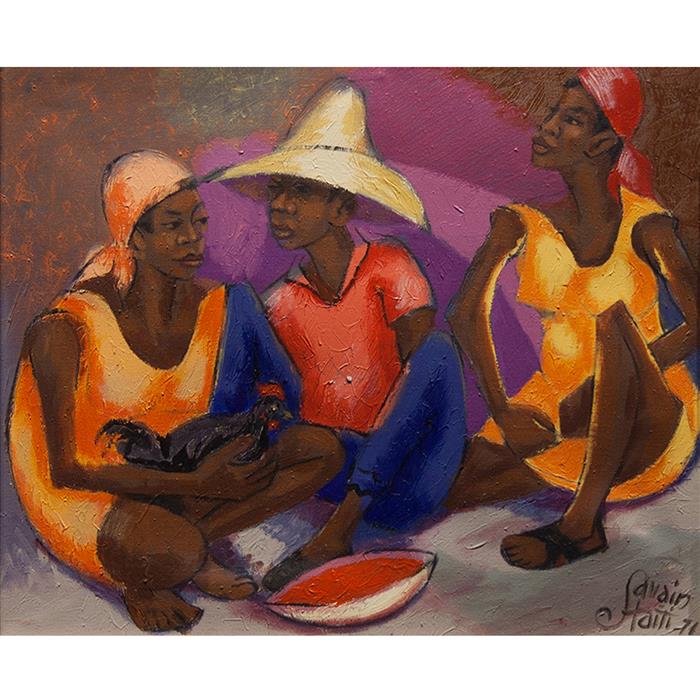 Appraisal: Petion Savain Haitian - Haitian Sceneoil on canvasc Signed dated