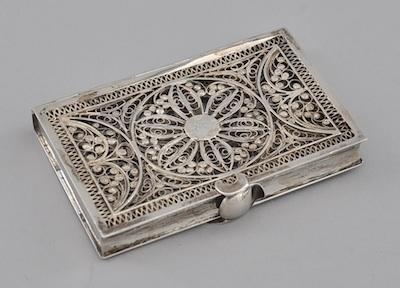 Appraisal: A Silver Wire Miniature Box with Hinged Lid Measuring approx