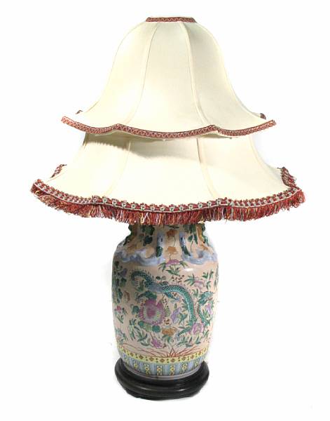 Appraisal: A Chinese vase now mounted as a lamp height to