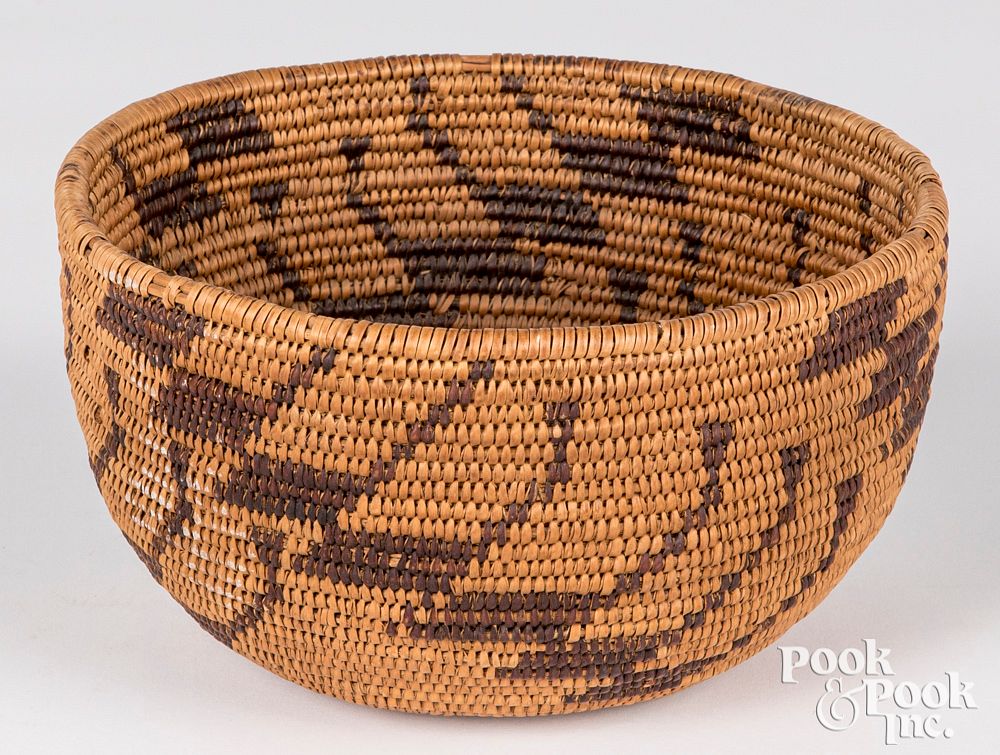 Appraisal: California Indian coiled basket California Native American Indian coiled basket