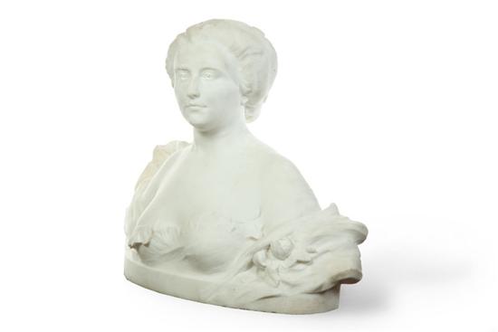 Appraisal: MARBLE BUST OF A WOMAN BY MARGUERITE SYAMOUR FRANCE -