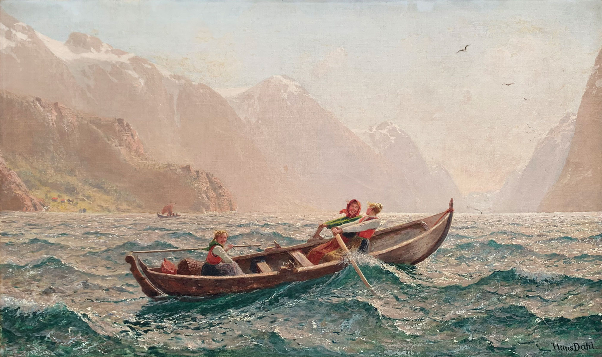 Appraisal: DAHL Hans Andreas Norwegian - ''Out to Sea'' Oil Canvas