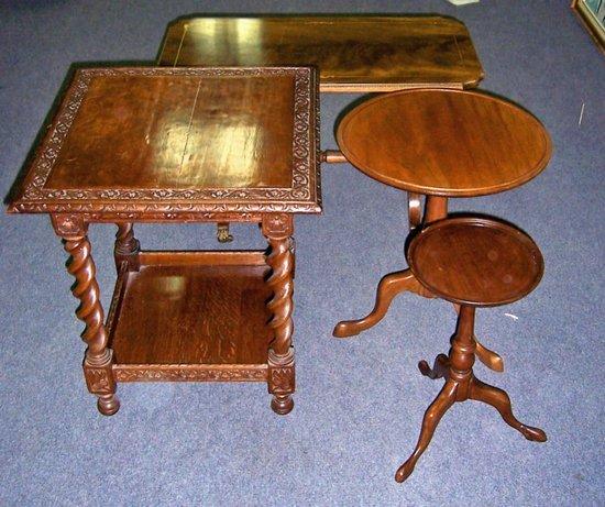 Appraisal: A burr oak table the circular top on a turned