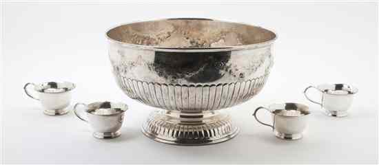 Appraisal: An English Silverplate Punch Bowl having a swag decorated rim