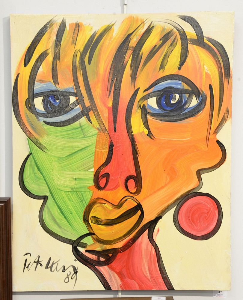 Appraisal: Peter Keil German b Old Man Warhol acrylic on canvas