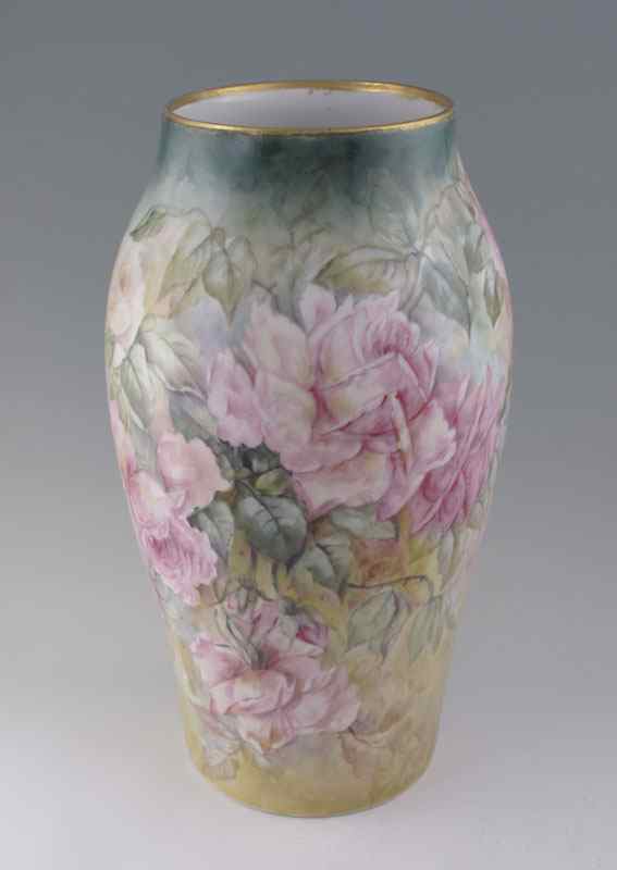 Appraisal: ARTIST SIGNED FRENCH LIMOGES PORCELAIN VASE Tresseman Vogt Ca -