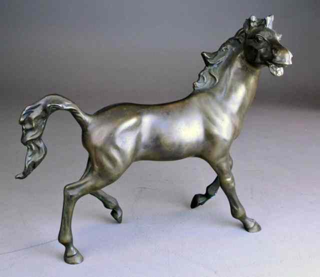 Appraisal: BRONZE STATUE OF STANDING HORSEVery nice table-top bronze figure of