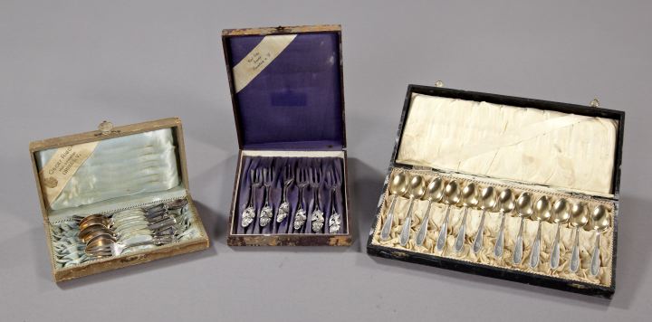 Appraisal: Four Cased Flatware Sets including a twenty-seven-piece Oneida Art Deco