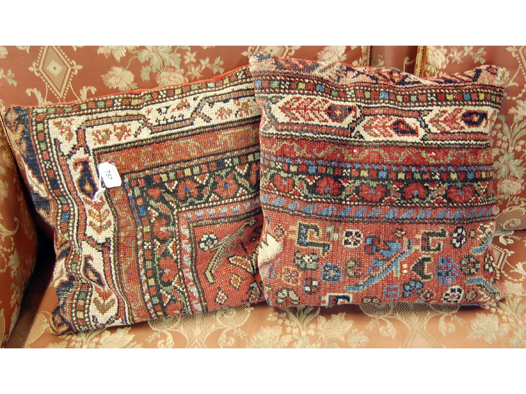 Appraisal: A pair of old Persian carpet cushions