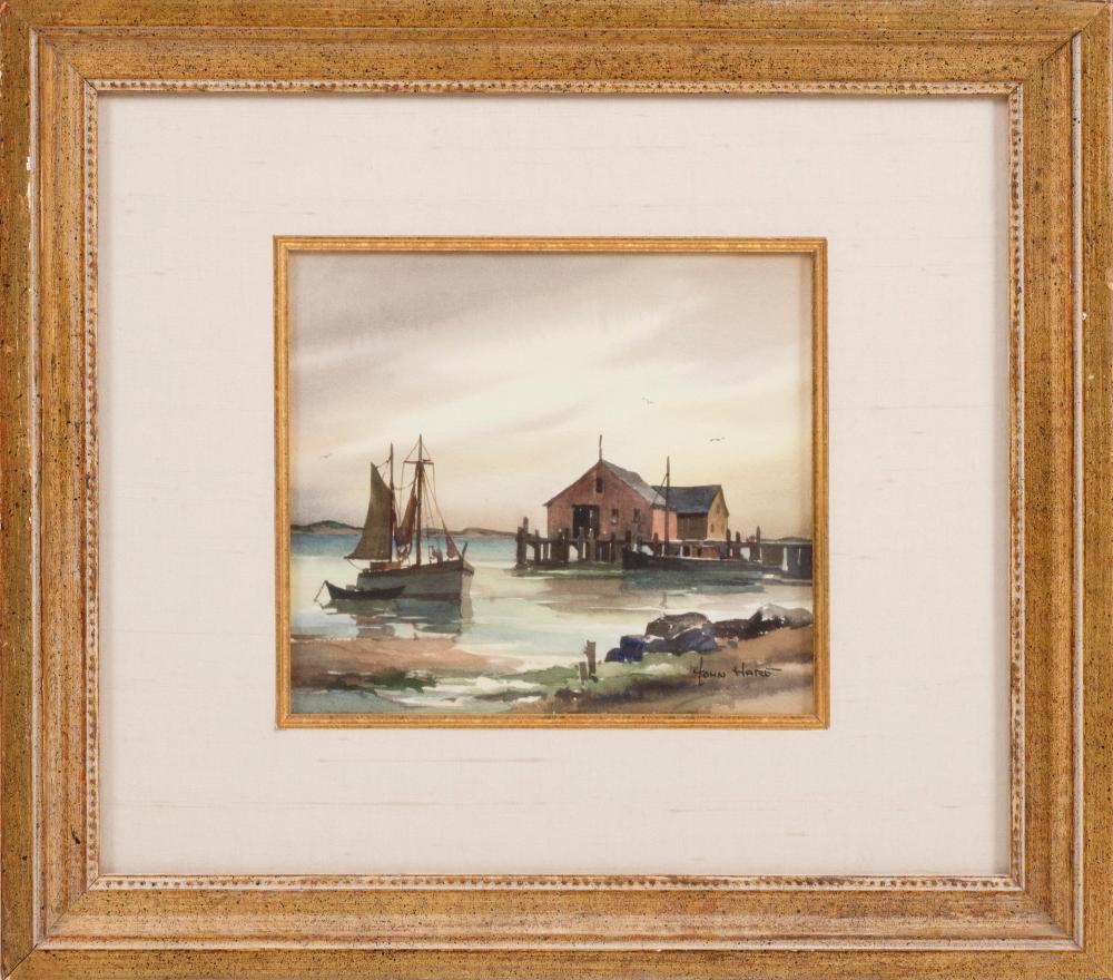 Appraisal: JOHN CUTHBERT HARE MASSACHUSETTS FLORIDA - WATERFRONT PROVINCETOWN MASSACHUSETTS WATERCOLOR