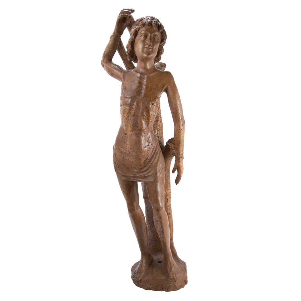 Appraisal: Colonial Hardwood Figure of St Sebastian Height inches cm