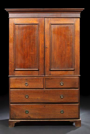 Appraisal: Victorian Oak Linen Press mid- th century in the George