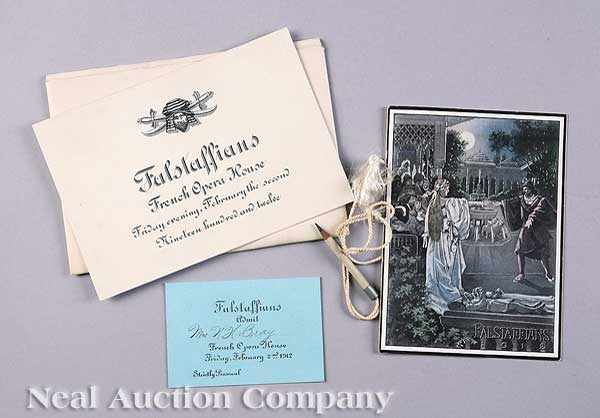 Appraisal: Mardi Gras The Falstaffians Ball Invitation Envelope a Lady's Admit