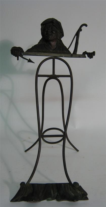 Appraisal: Bronze easel H in W in