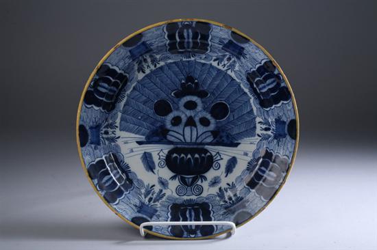 Appraisal: DUTCH DELFT CABINET PLATE th century - in diam