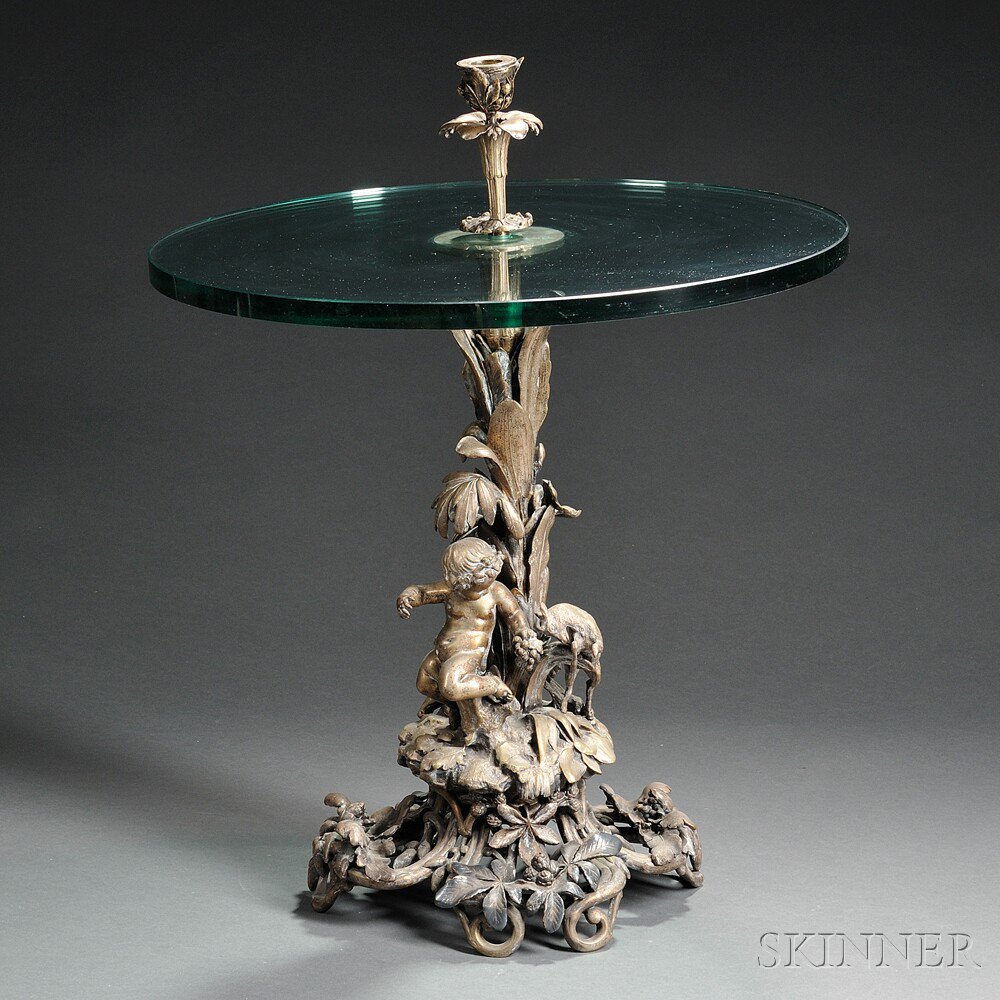 Appraisal: Napoleon III Silvered-bronze Centerpiece Paris c Christofle maker numbered to