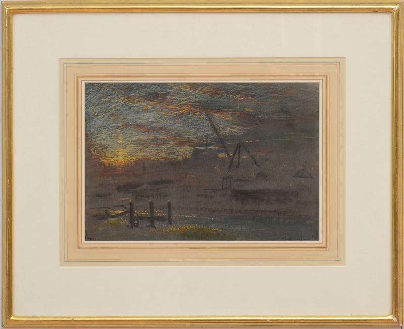 Appraisal: ALBERT GOODWIN - ARUNDEL EVENING Watercolor and gouache on paper