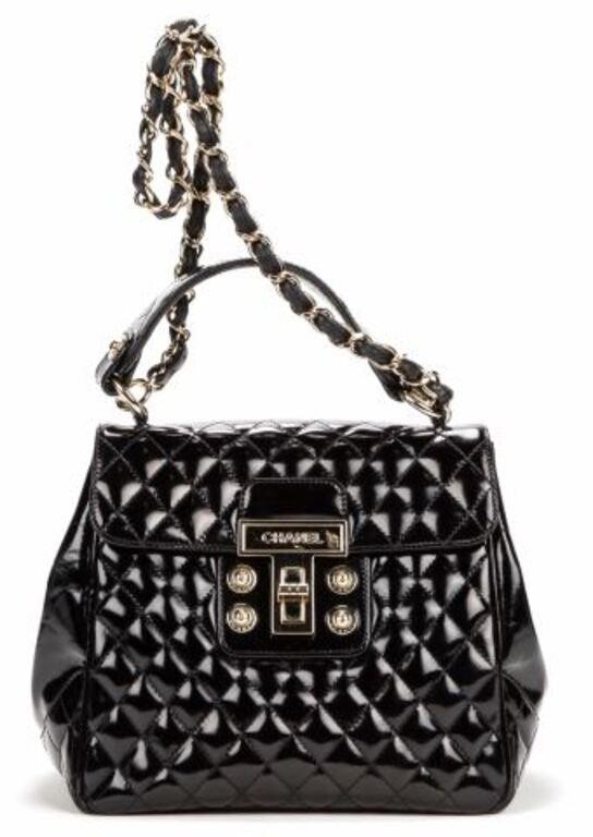 Appraisal: Chanel Mademoiselle Kelly Flap hand shoulder bag in black quilted