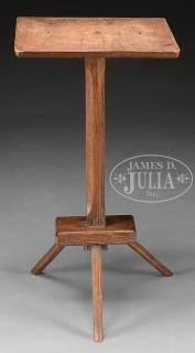 Appraisal: FINE PILGRIM CENTURY PEG LEGGED CANDLESTAND Late th - early