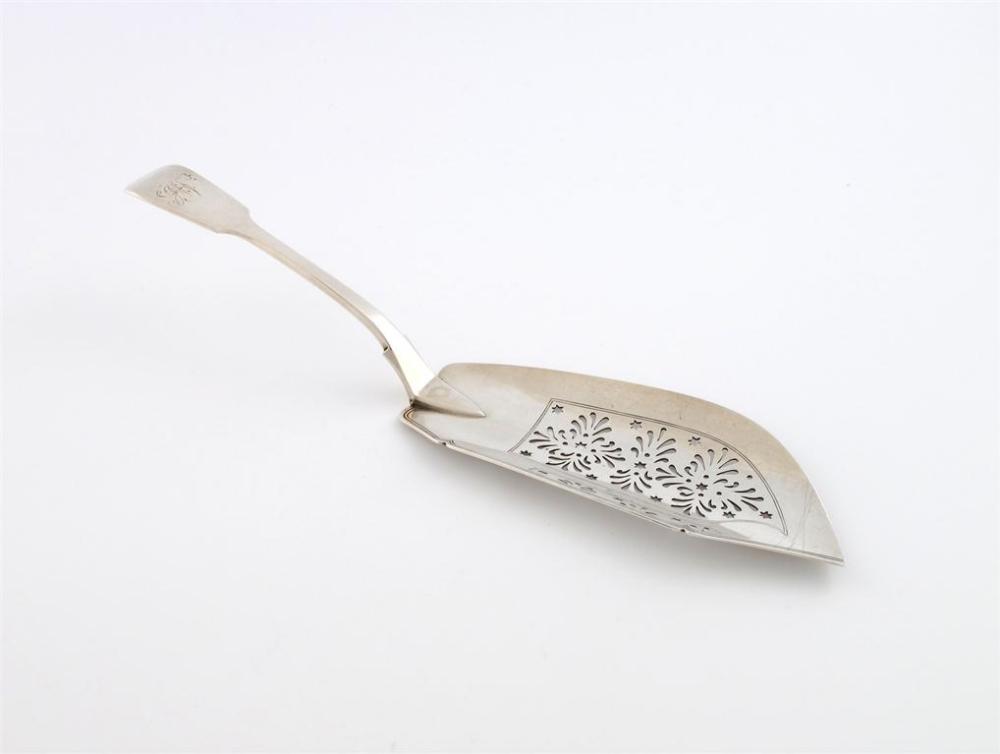 Appraisal: A William IV provincial silver Fiddle pattern fish slice