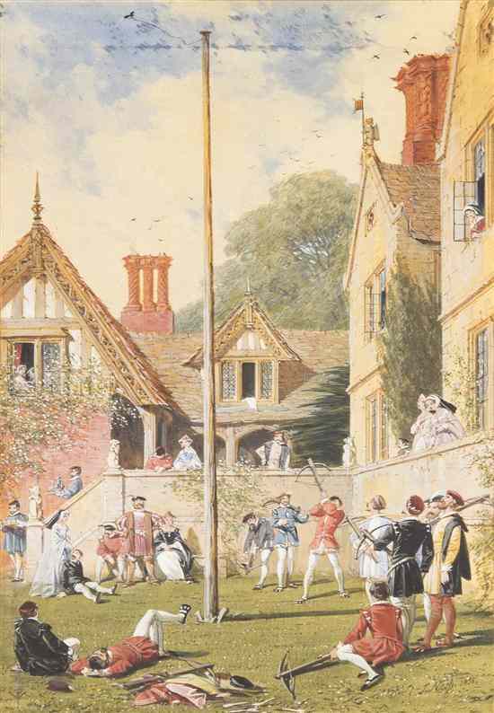 Appraisal: Joseph Nash British - Maypole watercolor signed J Nash lower