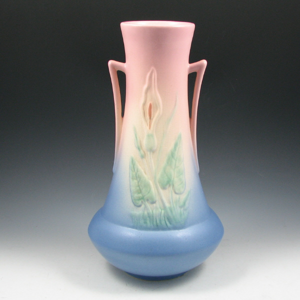 Appraisal: Calla Lily vase in pink and blue Marked - Mint