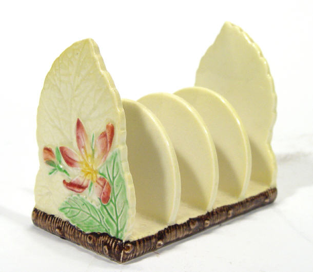 Appraisal: Carltonware leaf design toast rack painted with flowers factory marks