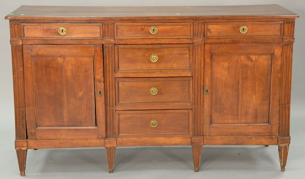 Appraisal: Louis XVI style fruitwood credenza with doors and drawers th